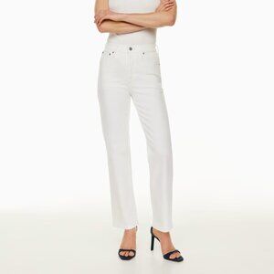 Denim Forum The Arlo Hi-Rise White Straight Jeans - Size 26